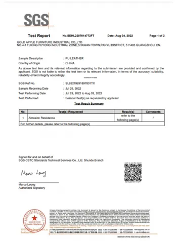 Martindale Abrasion Resistance Test-Gold Apple